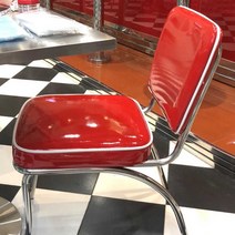 레트로의자 맥도날드 카페 식당 스툴 빈티지체어 세트, 블루 2개