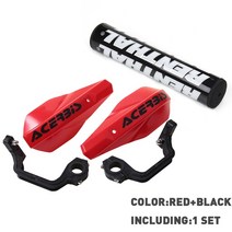 범용 핸드 가드 바이크 오토바이 프로텍터 25cm 폼 핸들 바 패드 세트 KTM 혼다 호환 야마하 EXC CRF 비포장 도로용 인듀로, [06] Red Black