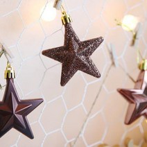 오너먼트 별장식세트 6입 버건디.파티해, 골드