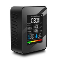 가스경보기 2022 새로운 CO2 미터 디지털 온도 습도 시험기 이산화탄소 TVOC HCHO 감지기 대기 질 모니터, 02 Black