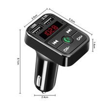 무선카플레이 카링크 gps 증폭기 재방사 네비게이션미러링 자동차 mp3 핸즈프리 블루투스 차량용 키트 fm 송신기 tf 카드 lcd mp3 플레이어 듀얼 usb 2.1a 자동차, 검은색