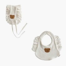 자수 턱받이 신생아 아기 스카프빕 2Pcs CartoonBear 수 놓은 턱 받이 침 타월 코 튼 거 즈 Bibs 수건 먹이 손수건 머리 띠