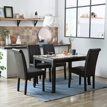 베스트리빙 스칸디 캘빈 통세라믹 1200 1400 세라믹 4인용 식탁세트/의자4개 5colors, 화이트세라믹, 월넛