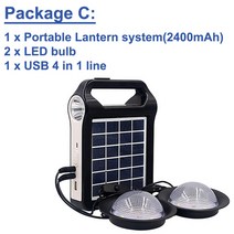 Portable 6V Rechargeable Solar Panel Power Storage Generator System USB Charger with Lamp Lighting H, 03 size C