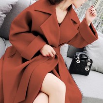 SAMARA 빅카라루즈핏무지모직롱코트여성간절기가을코디가을