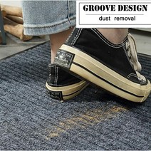 Tonchean 상업용 바닥 매트 3 x 10 피트 사무실 러너 러그 튼튼한 복도 먼지 트랩 미끄럼 방지 PVC 뒷면 홈 오피스 실내 실외용 그레이 빨아쓰는 1259960