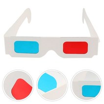 반달마켓 3D안경 입체 100 피스 골판지 3d 비디오 안경 3D 영화 빨간 종이 입체, 01 Colorful