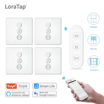 스마트 자동 커튼 IOT 블라인드 tuya 라이프 스위치 롤링 엔진 롤러 셔터 rf amp 와이파이 연결 구글 홈 알렉사 에코 모터 loratapiot, 검은색 리모컨