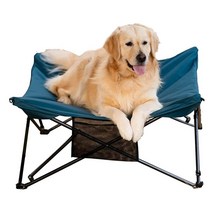 Walkinnwith DUPPA 해먹 스타일 강아지 침대 정형외과적 편안함과 차분한 밤 수면을 위한 - 아늑한 럭셔리 접이식 및 방수 추가 커버 포함 야외 실내용 라지 사이즈(오프, Beige