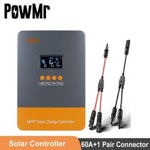 powmr max pv 150v mppt 60a 12v 24v 36v 48v lcd blacklight 태양열 충전 컨트롤러 벤트 밀봉 젤 nicd 리튬 배터리, 커넥터가 있는 60a