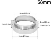 커피용품 515358mm 124 컵 및 블라인드 보울 필터 교체 필터 커피 바텀리스 링, 58mm 실버 링