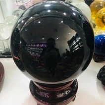 천연원석 수정구슬 홈 인테리어 천연 수석 자수정 호안석 흑요석 50-200mm 구체 대형 수정 구슬 치유 돌 + 받침대, 10cm