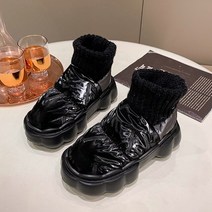 패딩슬립온 털 운동화 패딩화 방한화 패션 겨울 방수 여성 따뜻한 스노우 부츠 에바 플랫 부드러운 홈 코튼 캐주얼 따뜻한 플랫 신발 다운 귀여운 슬리퍼