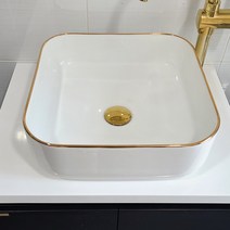 라비앙 LA-5053 골드라인 직사각 인테리어 탑볼 도기 세면기 세면대