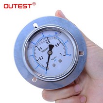 가성비 좋은 OUTEST 공기 오일 물 유압 압력 게이지 스레드 G 1/4 13mm 축 방향 스테인레스 스틸 넓은 범위, 12 0-25Mpa