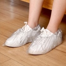 L2G 신발 방수 커버 100족 비올때 일회용 비닐 덧신 비오는날 고급 레인 슈즈 발 덮개, 화이트 (100족)