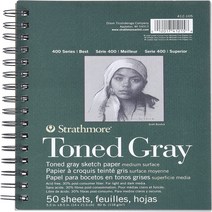 Strathmore Gray Drawing 400 Series Toned Sketch Pad 5.5”x8.5” 50 Sheets, 1