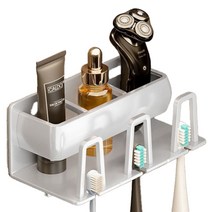 트이더스 화장실벽에 딱붙어있는 다용도 치솔걸이, 화이트x3구