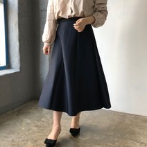 [비비애르] 네오프랜 플레어 A라인 밴딩 롱 스커트 모임 하객스커트