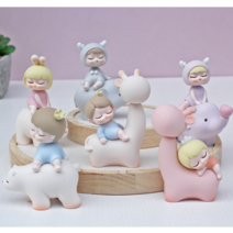 리리론스 인테리어 소품 미니 장식품 오브제 인형 1+1 2개 set, 베어 왕자, 코끼리 소년