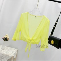 [Myshe]여성 여름 패션 볼레로 가디건 쉬폰 가디건 M8 51661228