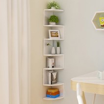 인테리어 장식 코너장 모서리 멀티 선반 ITN501, 7단, 화이트, 1개
