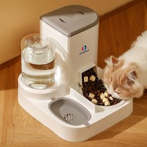 oyeah 강아지 밥그릇 고양이 물그릇 애견 식기+급수기, 그레이