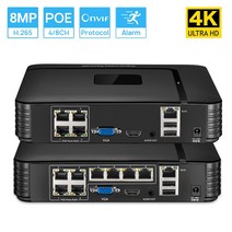 원격 액세스 얼굴 인식 POE 비디오 레코더 IP 보안 시스템 4k 8MP 울트라 HD NVR 4CH 8CH, 02 아무도_01 4CH_02 영국 플러그