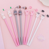 FANSYLI 2021신상 귀여운 고양이 토끼 돼지 햄스터 만화 젤 펜 소녀 심장 학생 펜 귀여운 애완 동물 공원 12f, 고양이+햄스터+토끼3