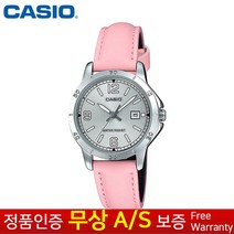 (카시오) CASIO 정품보증여성여자학생아동 핑크 정장가죽밴드손목시계 LTP-V004L-4B