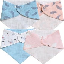 삐까부 KC인증 요루거즈 패턴 양면 스카프빕, 요루거즈_깃털민트