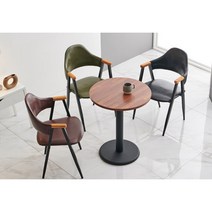 오염강한 가죽 철제다리 디자인 카페 체어 의자(3색) 북유럽 식당 안락 1인, 블랙