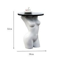 대리석 협탁 테이블 디자이너 대리석 차 테이블 현대 미술 가구 소파 사이드 크리 에이 티브 코너 작은 원, 하얀, 01 WHITE