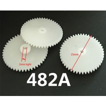 1+2 랙기어 482a 0 5m 직경 25mm 48 치아 플라스틱 피니언 10, 48개의 치아, 2mm 타이트
