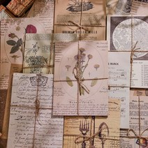 빈티지 다꾸 배경지 세트 vol 71 스크랩 레트로 페이퍼 예쁜 편지 종이 다이어리꾸미기, 01.편지