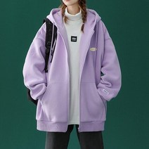 여성후드 읽기 쉬운 2022 봄 가을 여성 후드 캐주얼 여성 지퍼 위로 느슨한 후드 특대 후디 여성 스웨터 하이틴 소녀