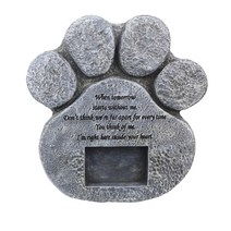 반려견 고양이 장례 유골함 애완 동물 기념품을 위한 메모리얼 묘비 개 고양이 발 인쇄 장례식 발자국 모, 01 라이트 그레이