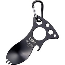 CRKT Eat N Tool 아웃도어 스포크 멀티툴 초경량 금속 9100KC, Black