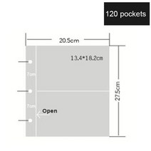 3링 앨범 투명 커버 바인더 포켓 5 6 7 인치 미니 필름 엽서용 사진, 02 120 pockets7 inch