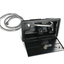 캠핑카 카라반 RV 부품 용품 잠금 장치가 있는 해양 캠핑카 캠핑카 rv 외부 샤워 박스 키트 - 샤워 꼭지 샤워 호스 샤워 지팡이 흰색 포함, 협력사, 검은 색