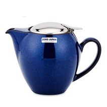 제로재팬 티포트 라운드 580ml 진스블루 도자기티팟 거름망 티주전자 차주전자 _ 22092786EA, 쿠팡 4번샵 본상품선택