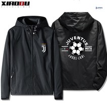 유벤투스 바람막이 자켓 점퍼 축구 재킷 통기성 남성용 긴팔 빅사이즈, 블랙6