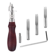 가죽공예 뜨개질 세트 가정용 공구세트 가죽 그루버 도구 조정 가능한 스티칭 및 가장자리 키트 조각 절단, 1