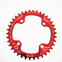 ALLTOO 104BCD 라운드 좁은 와이드 체인 링 MTB 산악 자전거 32T 34T 36T 38T 크랭크 셋 치아 플레이트 부품 104 BCD, 04 RED 38T