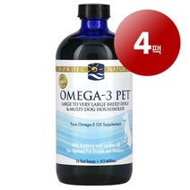 리암마켓 Nordic Naturals 노르딕 내추럴스 강아지용 면역 건강한 피부 털 관리 보충제 오메가-3 473ml 1팩, 4팩