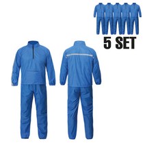 카멜로 피스복 투피스 현장 작업복 생활 방수 작업용 K022-M 블루 투피스 5세트