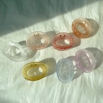 불투명 둥근 헤어 집게핀, 블루
