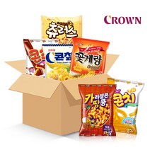 크라운 과자세트 베스트팩 / 과자선물세트 간식세트 / 꽃게랑 츄러스 카라멜콘땅콩 콘칩초당 콘초 콘치, 상세페이지 참조