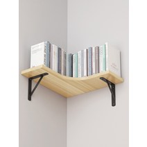 코너 선반 벽 책장 파티션 거실 침실 삼각형 스토리지 랙, 1단 - 라이트 월넛