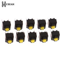 10pcs 음소거 버튼 667.3mm 자동 스위치 무선 마우스 유선 마우스 버튼 마이크로 스위치 노란색 푸시 버튼 스위치